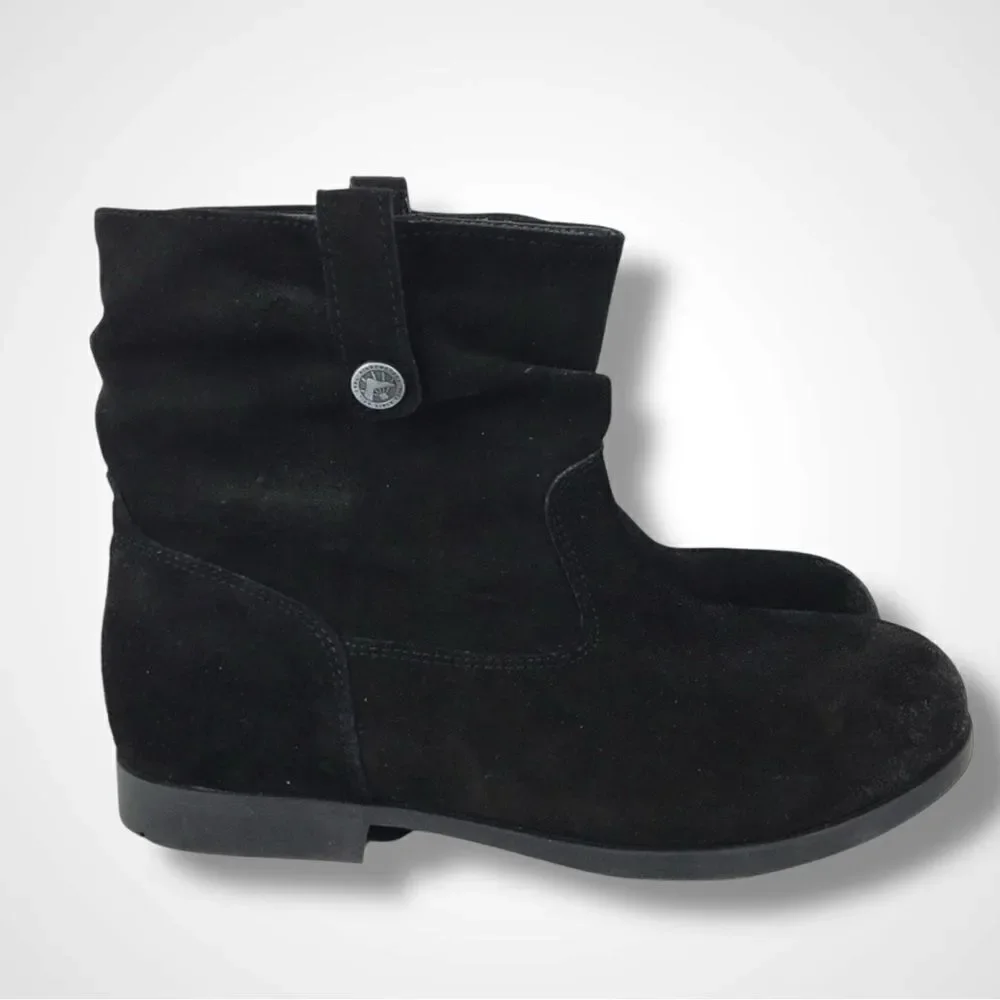 NIB BIRKENSTOCK Leather Sarina Slouch Suede Booties Boots Size 36
